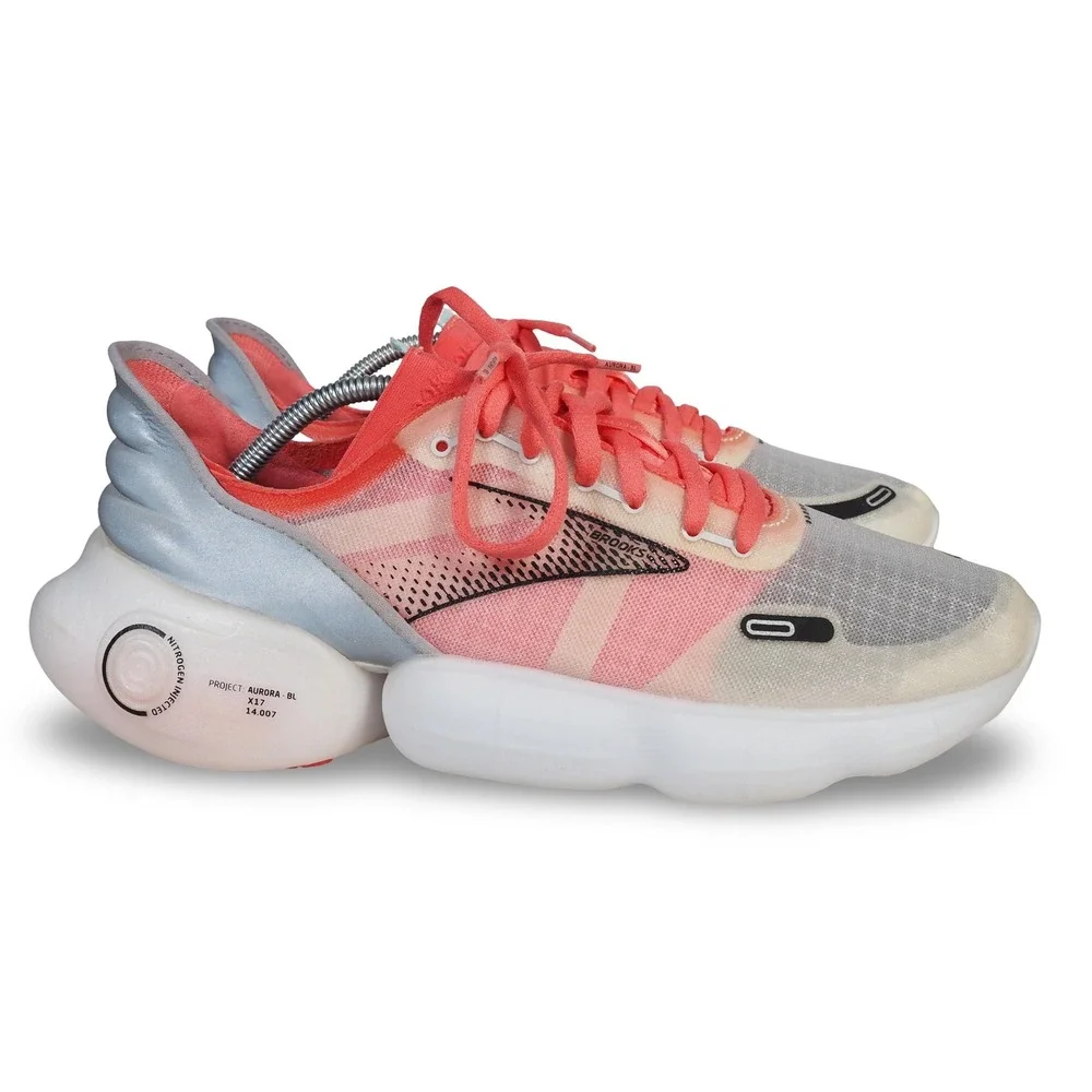 Brooks Aurora-BL Performance Running Shoes Womens 9.5 White Coral 1203541B068